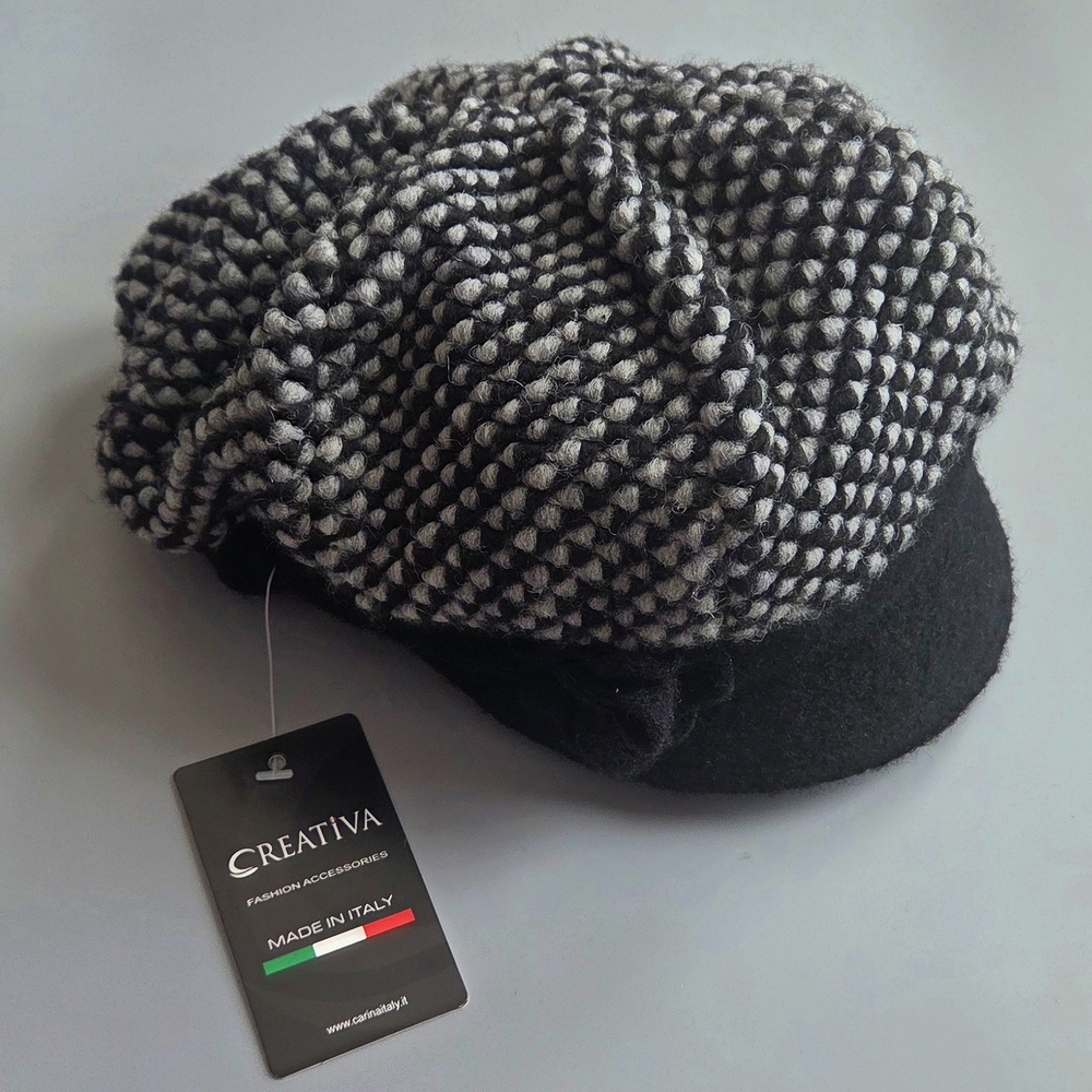 CREATIVA Wool Newsboy Gatsby Hat With Flower